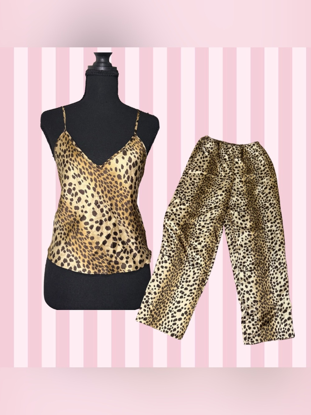 Victoria's Secret Leopard Cami & Pajama Pants - Gold/Tan